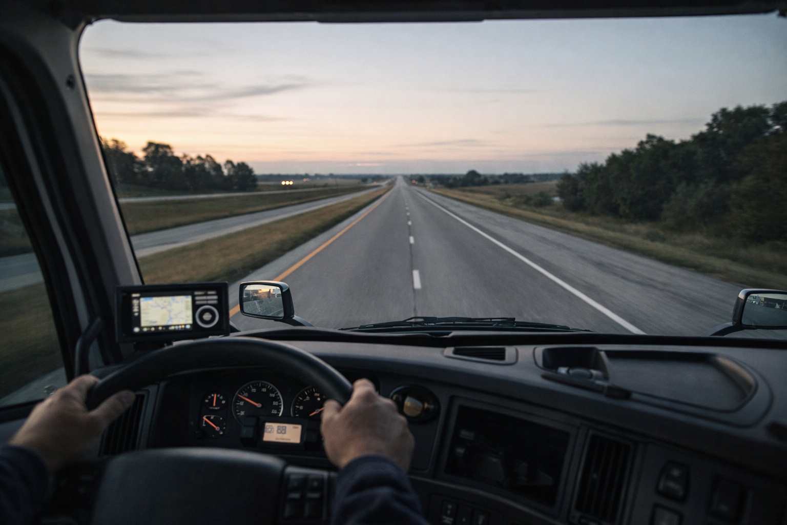Commercial truck driver benefiting from a fleet safety and telematics program